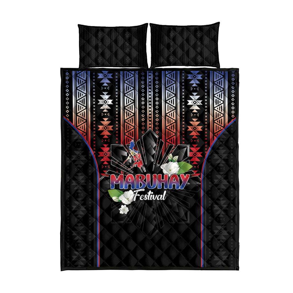 Mabuhay Philippines Festival Quilt Bed Set Filipino Map Sampaguita Igorot Pattern LT14 - Polynesian Pride