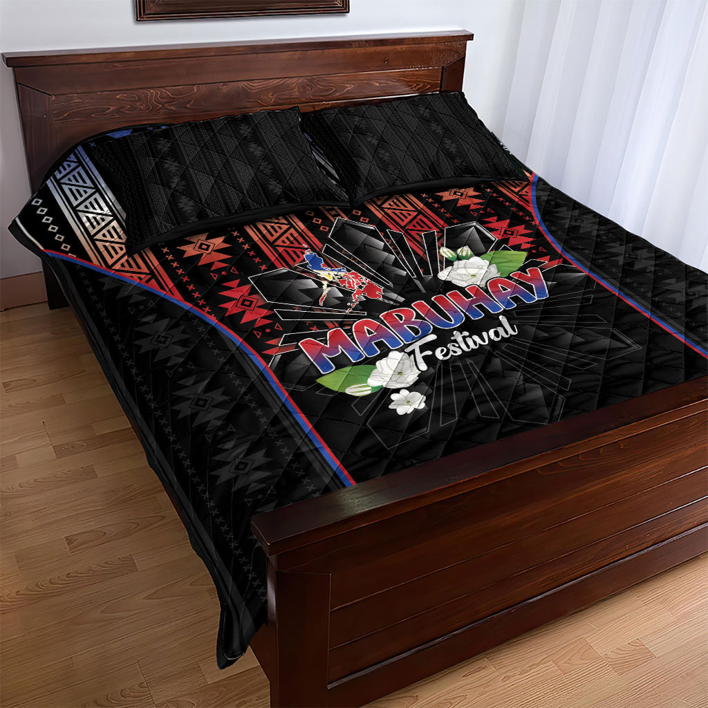 Mabuhay Philippines Festival Quilt Bed Set Filipino Map Sampaguita Igorot Pattern LT14 - Polynesian Pride
