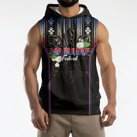 Mabuhay Philippines Festival Sleeveless Hoodie Filipino Map Sampaguita Igorot Pattern LT14 - Polynesian Pride