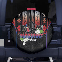 Mabuhay Philippines Festival Spare Tire Cover Filipino Map Sampaguita Igorot Pattern LT14 No hole Black - Polynesian Pride