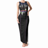 Mabuhay Philippines Festival Tank Maxi Dress Filipino Map Sampaguita Igorot Pattern LT14 Women Black - Polynesian Pride