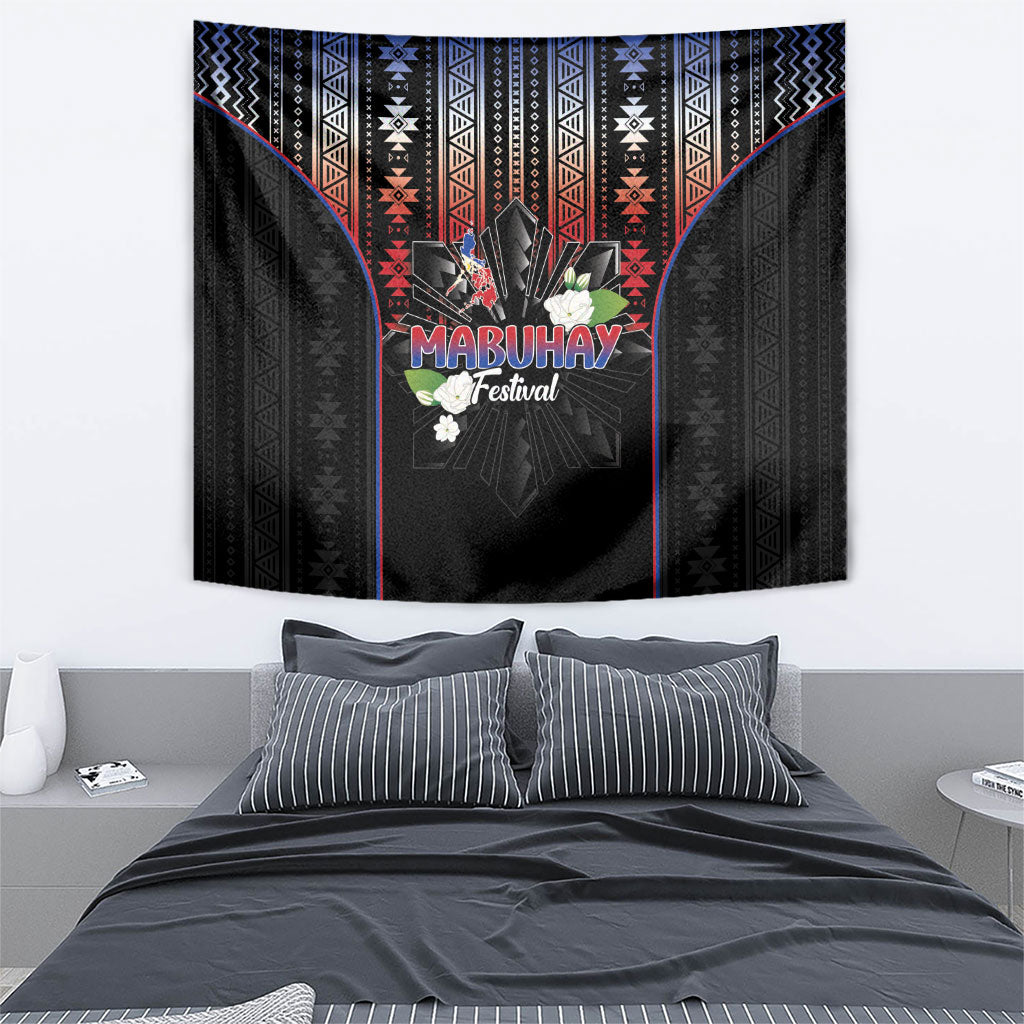 Mabuhay Philippines Festival Tapestry Filipino Map Sampaguita Igorot Pattern LT14 - Polynesian Pride
