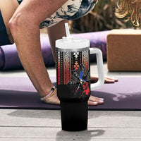Mabuhay Philippines Festival Tumbler With Handle Filipino Map Sampaguita Igorot Pattern LT14 - Polynesian Pride