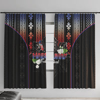 Mabuhay Philippines Festival Window Curtain Filipino Map Sampaguita Igorot Pattern LT14 With Hooks Black - Polynesian Pride