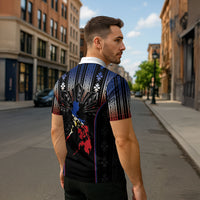 Mabuhay Philippines Festival Zipper Polo Shirt Filipino Map Sampaguita Igorot Pattern LT14 - Polynesian Pride
