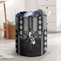 Mabuhay Philippines Festival Laundry Basket Filipino Map Black White Igorot Pattern LT14 Black - Polynesian Pride