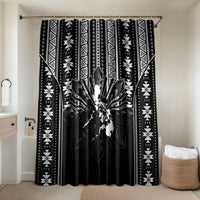 Mabuhay Philippines Festival Bathroom Set Filipino Map Black White Igorot Pattern LT14 Shower Curtain Only Black - Polynesian Pride