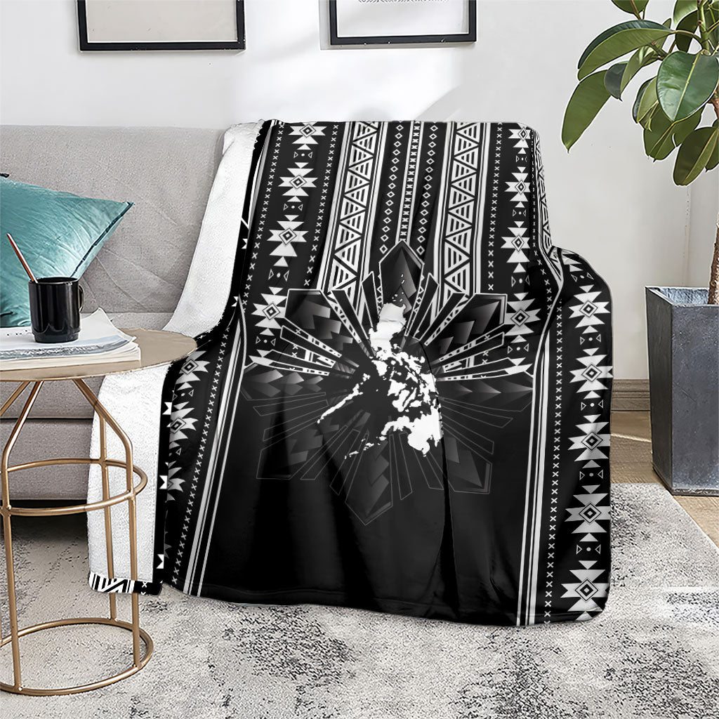 Mabuhay Philippines Festival Blanket Filipino Map Black White Igorot Pattern LT14 - Polynesian Pride