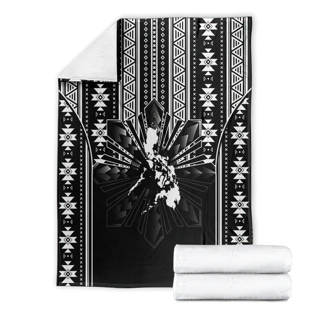Mabuhay Philippines Festival Blanket Filipino Map Black White Igorot Pattern LT14 - Polynesian Pride
