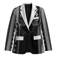 Mabuhay Philippines Festival Blazer Filipino Map Black White Igorot Pattern LT14 Unisex Black - Polynesian Pride