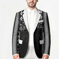 Mabuhay Philippines Festival Blazer Filipino Map Black White Igorot Pattern LT14 - Polynesian Pride