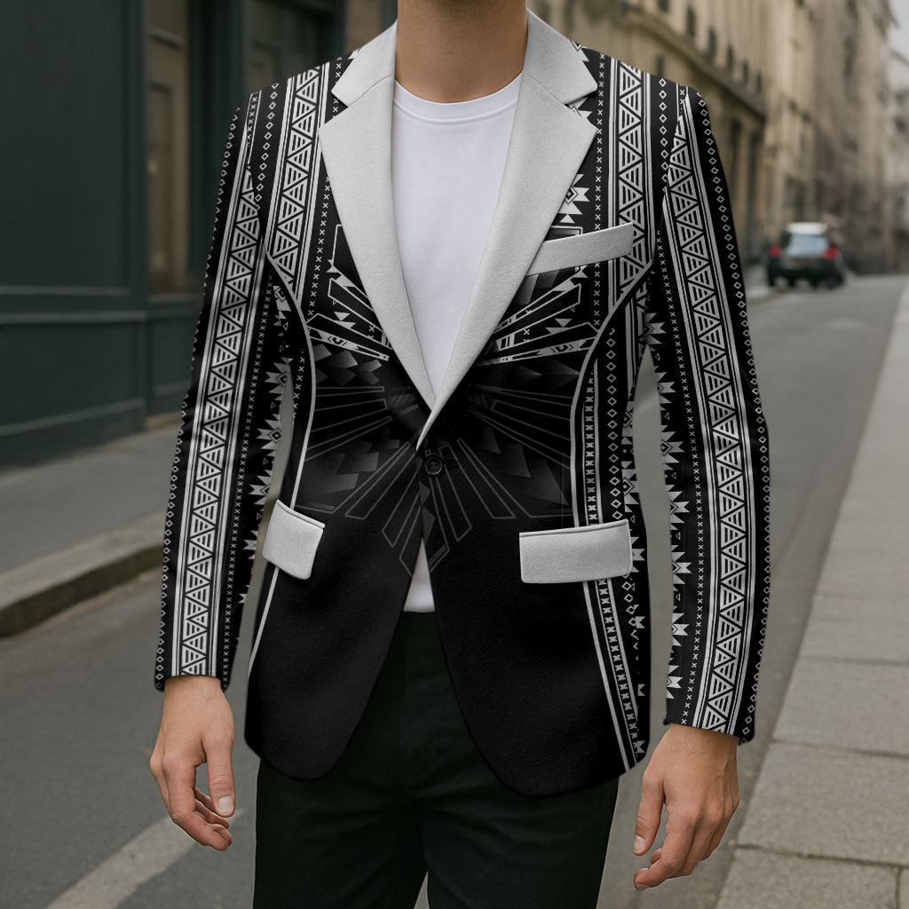 Mabuhay Philippines Festival Blazer Filipino Map Black White Igorot Pattern LT14 - Polynesian Pride
