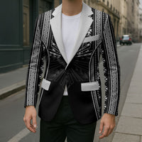 Mabuhay Philippines Festival Blazer Filipino Map Black White Igorot Pattern LT14 - Polynesian Pride