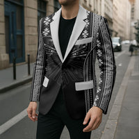 Mabuhay Philippines Festival Blazer Filipino Map Black White Igorot Pattern LT14 - Polynesian Pride