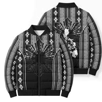 Mabuhay Philippines Festival Bomber Puffer Jacket Filipino Map Black White Igorot Pattern LT14 - Polynesian Pride