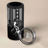 Mabuhay Philippines Festival 4 in 1 Can Cooler Tumbler Filipino Map Black White Igorot Pattern LT14 - Polynesian Pride