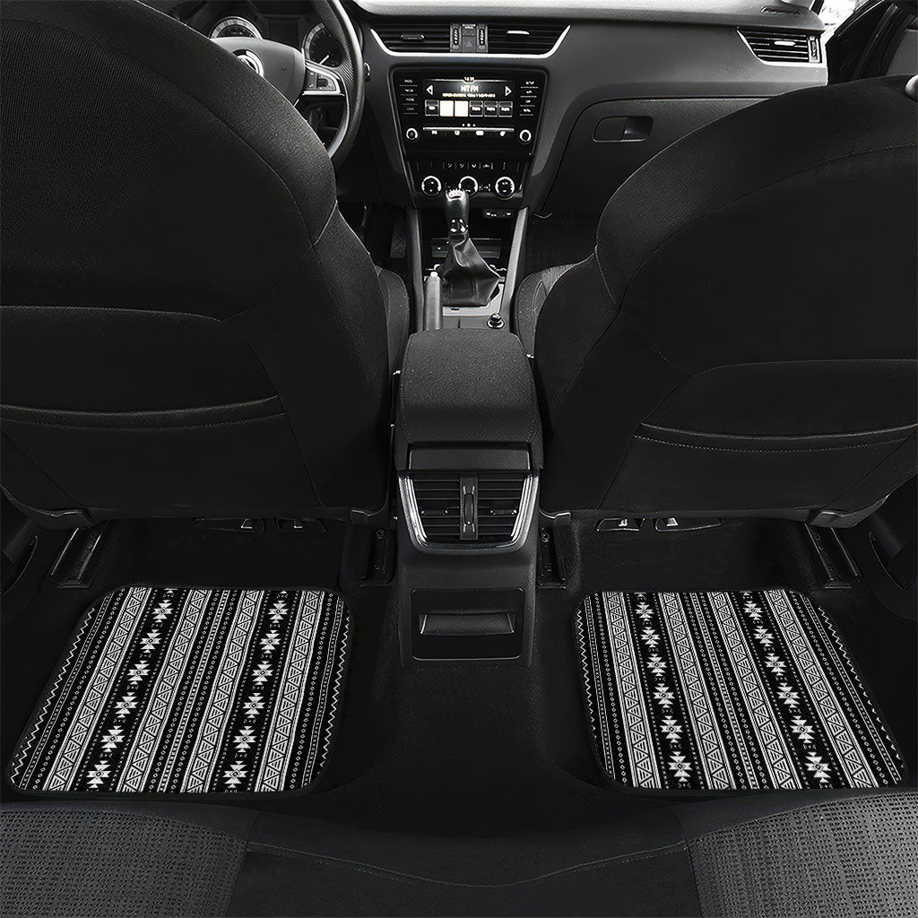 Mabuhay Philippines Festival Car Mats Filipino Map Black White Igorot Pattern LT14 Set 2pcs - Back Black - Polynesian Pride