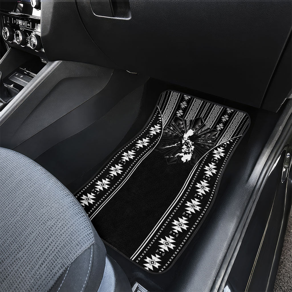 Mabuhay Philippines Festival Car Mats Filipino Map Black White Igorot Pattern LT14 - Polynesian Pride
