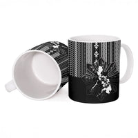 Mabuhay Philippines Festival Ceramic Mug Filipino Map Black White Igorot Pattern LT14 - Polynesian Pride