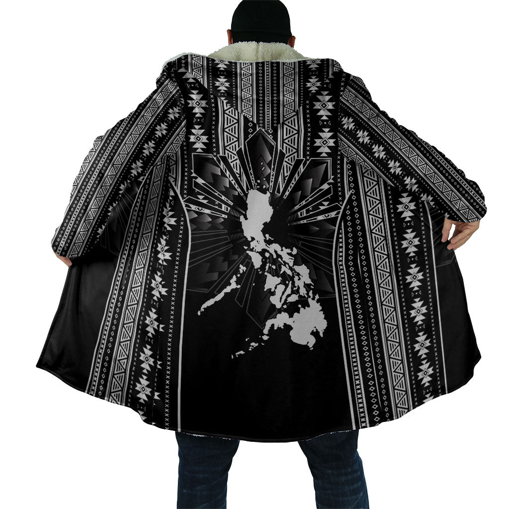 Mabuhay Philippines Festival Cloak Filipino Map Black White Igorot Pattern LT14 - Polynesian Pride