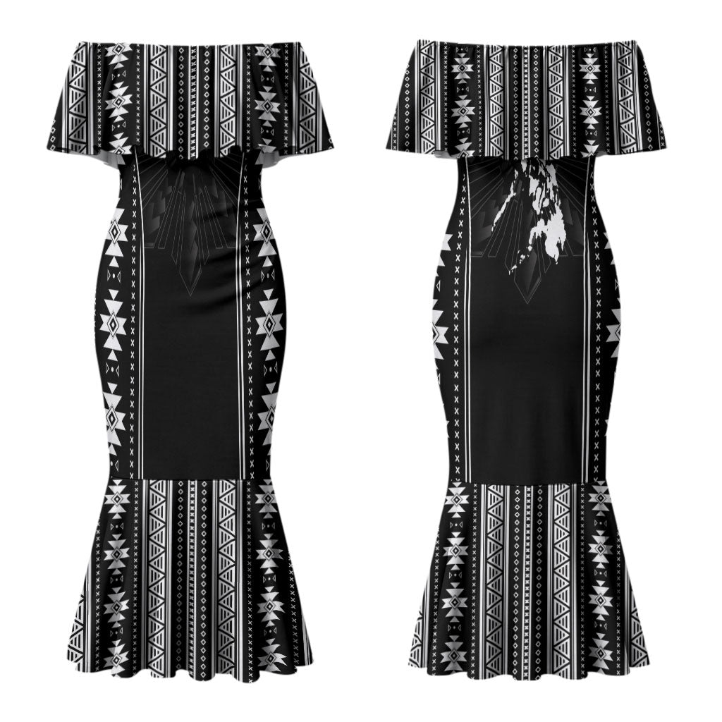 Mabuhay Philippines Festival Couples Matching Mermaid Dress and Hawaiian Shirt Filipino Map Black White Igorot Pattern LT14 - Polynesian Pride