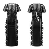 Mabuhay Philippines Festival Couples Matching Short Sleeve Bodycon Dress and Long Sleeve Button Shirt Filipino Map Black White Igorot Pattern LT14 - Polynesian Pride