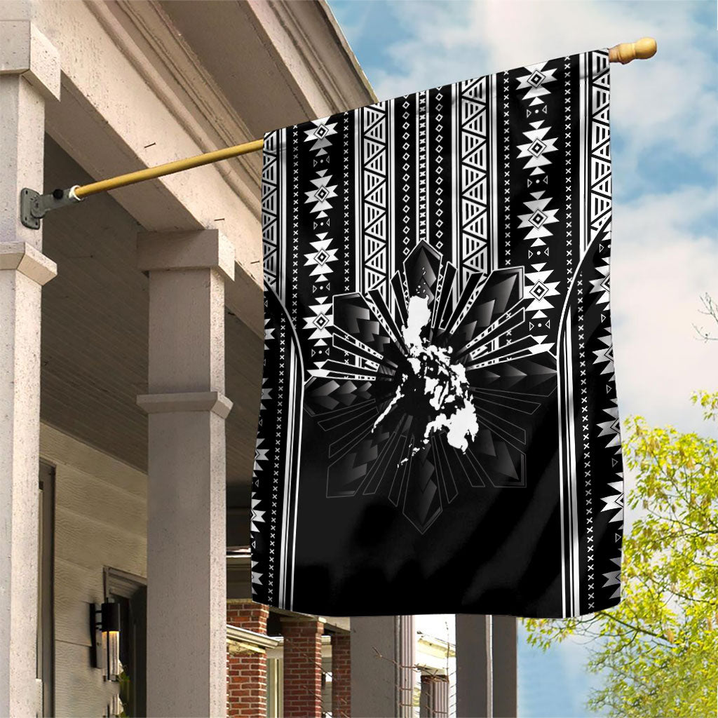 Mabuhay Philippines Festival Garden Flag Filipino Map Black White Igorot Pattern LT14 House Flag Black - Polynesian Pride