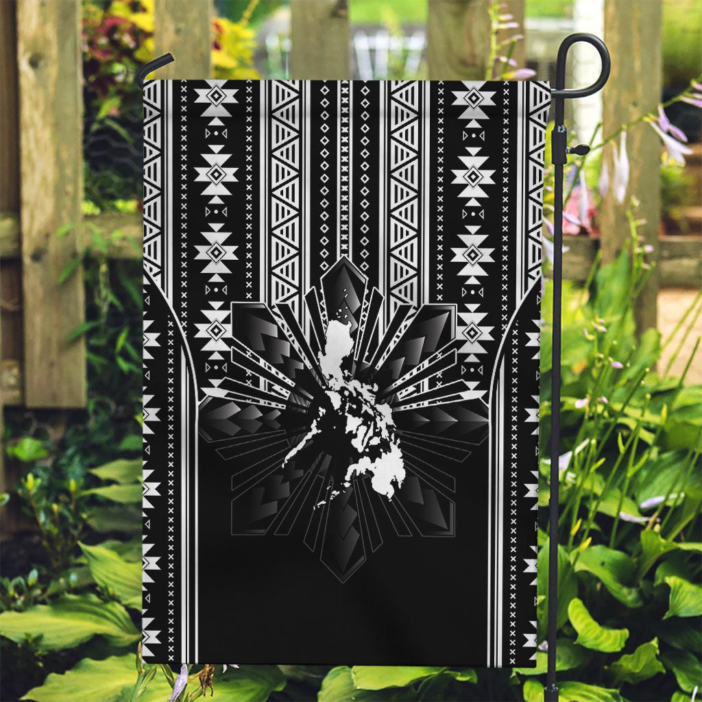 Mabuhay Philippines Festival Garden Flag Filipino Map Black White Igorot Pattern LT14 Garden Flag Black - Polynesian Pride
