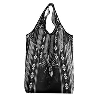 Mabuhay Philippines Festival Grocery Bag Filipino Map Black White Igorot Pattern LT14 - Polynesian Pride