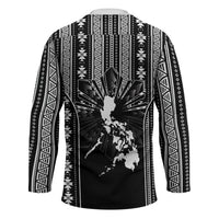 Mabuhay Philippines Festival Hockey Jersey Filipino Map Black White Igorot Pattern LT14 - Polynesian Pride