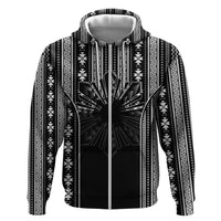 Mabuhay Philippines Festival Hoodie Filipino Map Black White Igorot Pattern LT14 Zip Hoodie Black - Polynesian Pride