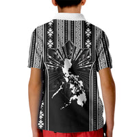 Mabuhay Philippines Festival Kid Polo Shirt Filipino Map Black White Igorot Pattern LT14 - Polynesian Pride