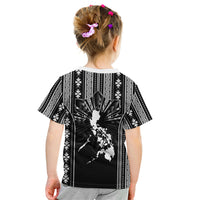Mabuhay Philippines Festival Kid T Shirt Filipino Map Black White Igorot Pattern LT14 - Polynesian Pride