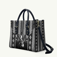 Mabuhay Philippines Festival Leather Bag Filipino Map Black White Igorot Pattern LT14 Black - Polynesian Pride
