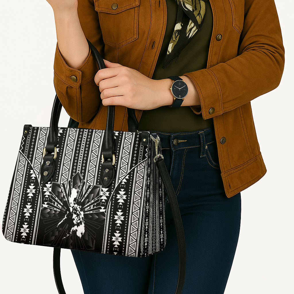 Mabuhay Philippines Festival Leather Bag Filipino Map Black White Igorot Pattern LT14 - Polynesian Pride