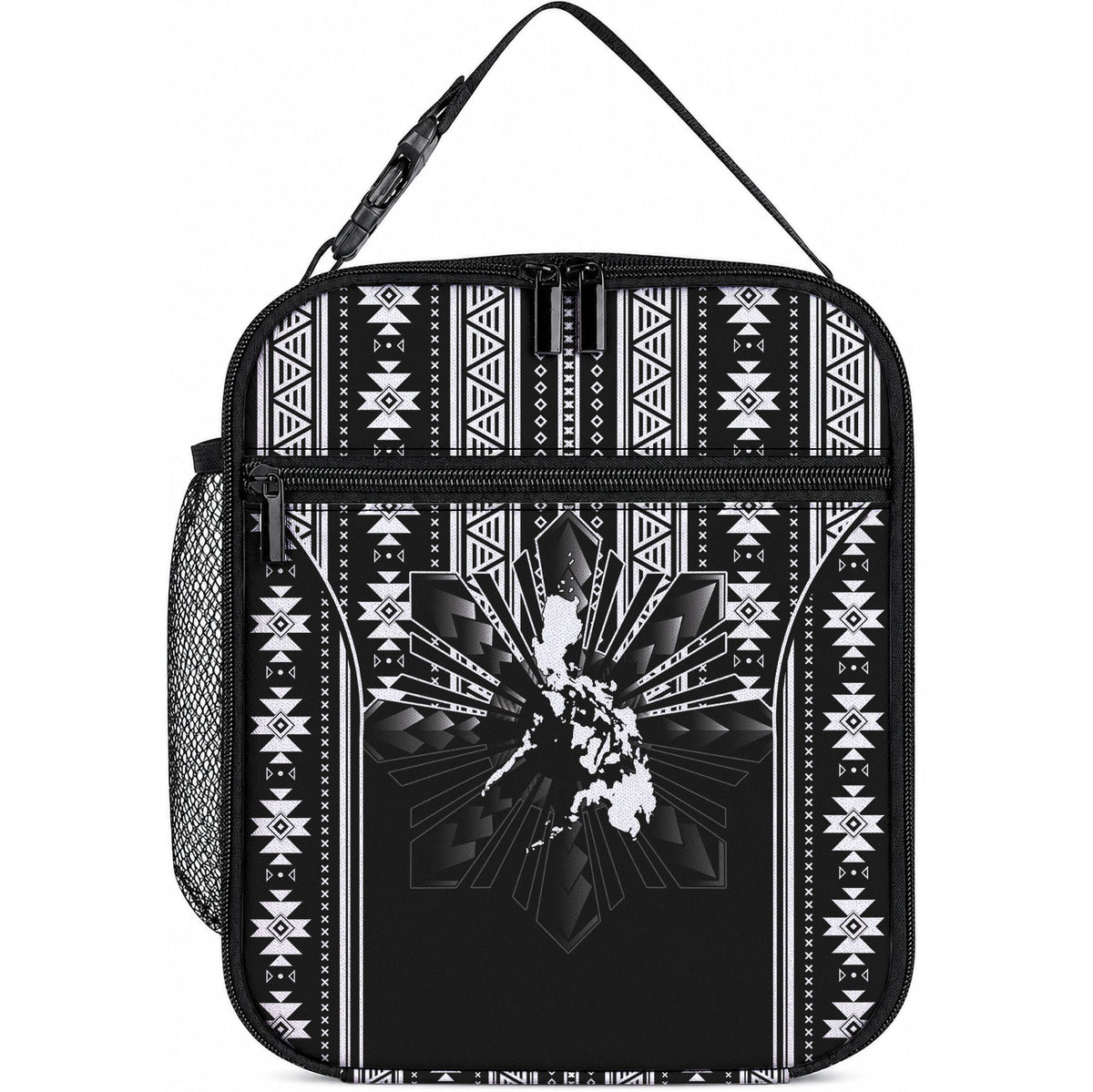 Mabuhay Philippines Festival Lunch Bag Filipino Map Black White Igorot Pattern