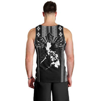 Mabuhay Philippines Festival Men Tank Top Filipino Map Black White Igorot Pattern LT14 - Polynesian Pride