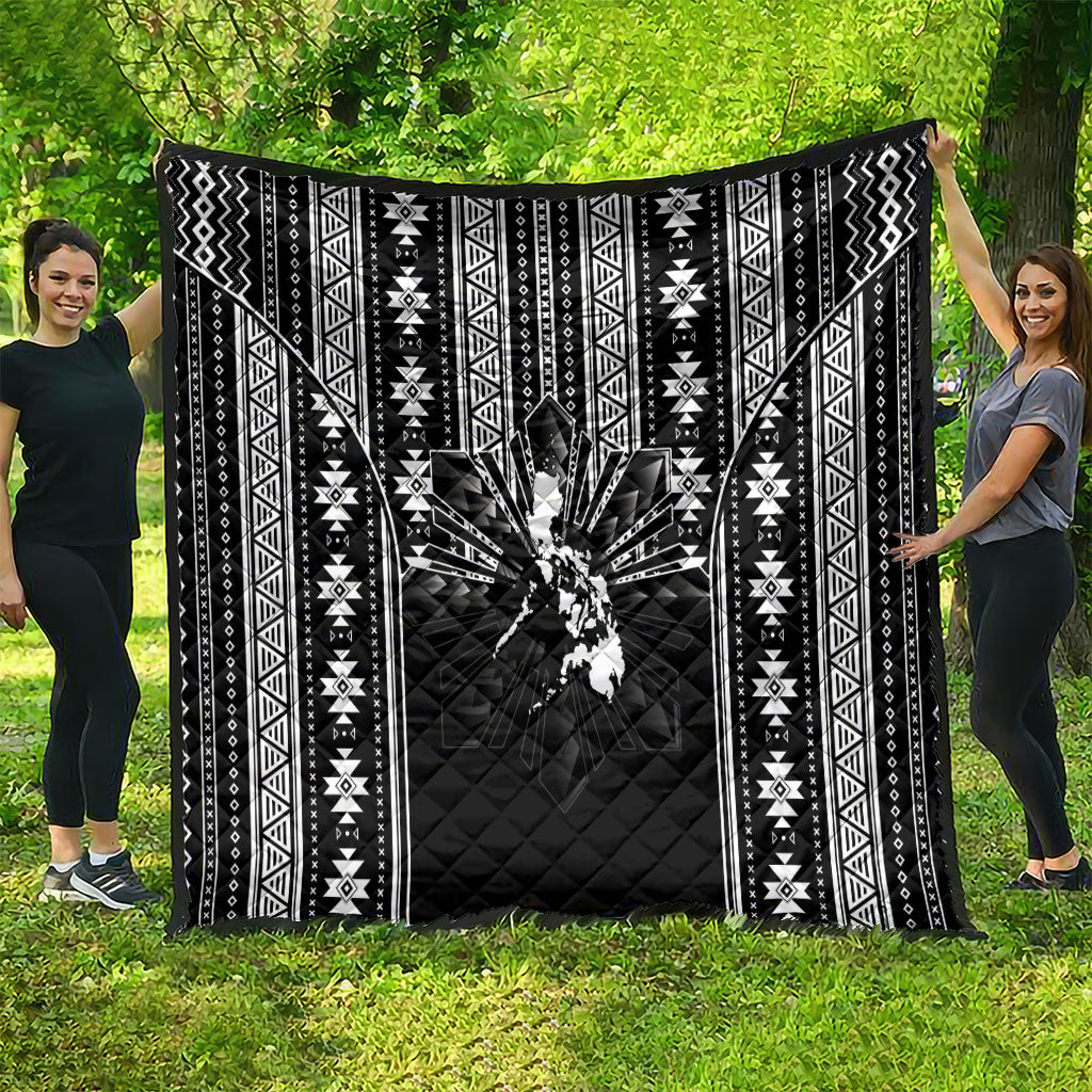 Mabuhay Philippines Festival Quilt Filipino Map Black White Igorot Pattern LT14 - Polynesian Pride