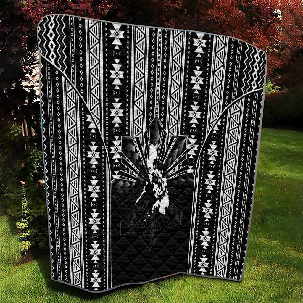 Mabuhay Philippines Festival Quilt Filipino Map Black White Igorot Pattern LT14 - Polynesian Pride