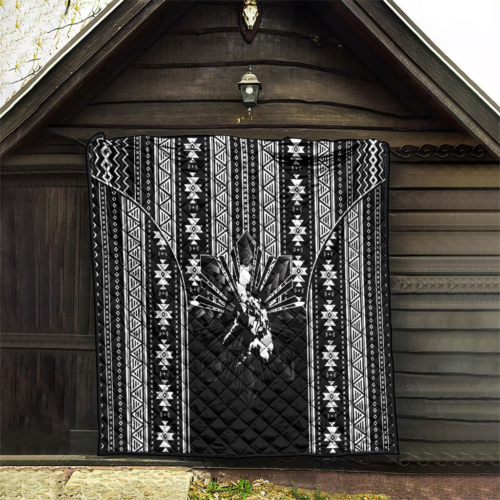 Mabuhay Philippines Festival Quilt Filipino Map Black White Igorot Pattern LT14 - Polynesian Pride