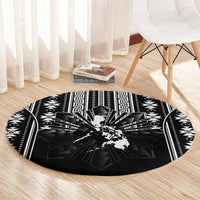 Mabuhay Philippines Festival Round Carpet Filipino Map Black White Igorot Pattern LT14 - Polynesian Pride