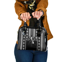 Mabuhay Philippines Festival Shoulder Handbag Filipino Map Black White Igorot Pattern LT14 One Size Black - Polynesian Pride