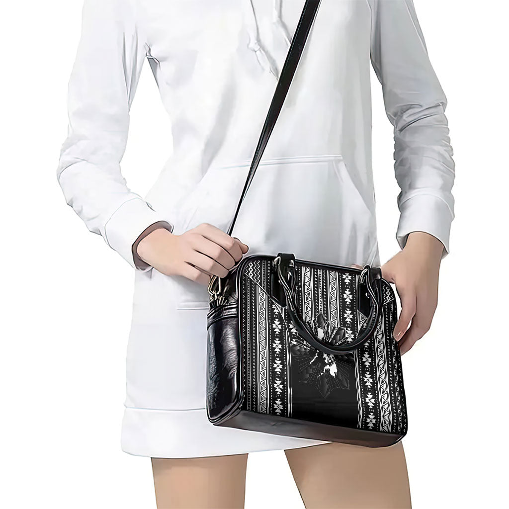 Mabuhay Philippines Festival Shoulder Handbag Filipino Map Black White Igorot Pattern LT14 - Polynesian Pride