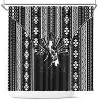 Mabuhay Philippines Festival Shower Curtain Filipino Map Black White Igorot Pattern LT14 Black - Polynesian Pride