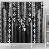 Mabuhay Philippines Festival Shower Curtain Filipino Map Black White Igorot Pattern LT14 - Polynesian Pride