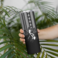 Mabuhay Philippines Festival Skinny Tumbler Filipino Map Black White Igorot Pattern LT14 - Polynesian Pride