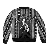 Mabuhay Philippines Festival Sleeve Zip Bomber Jacket Filipino Map Black White Igorot Pattern LT14 - Polynesian Pride