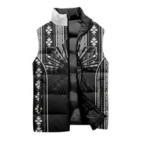 Mabuhay Philippines Festival Sleeveless Puffer Jacket Filipino Map Black White Igorot Pattern LT14 - Polynesian Pride