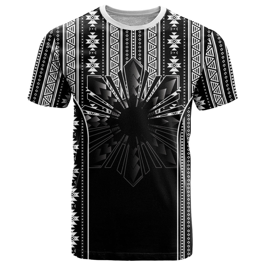 Mabuhay Philippines Festival T Shirt Filipino Map Black White Igorot Pattern LT14 Black - Polynesian Pride