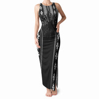 Mabuhay Philippines Festival Tank Maxi Dress Filipino Map Black White Igorot Pattern LT14 Women Black - Polynesian Pride